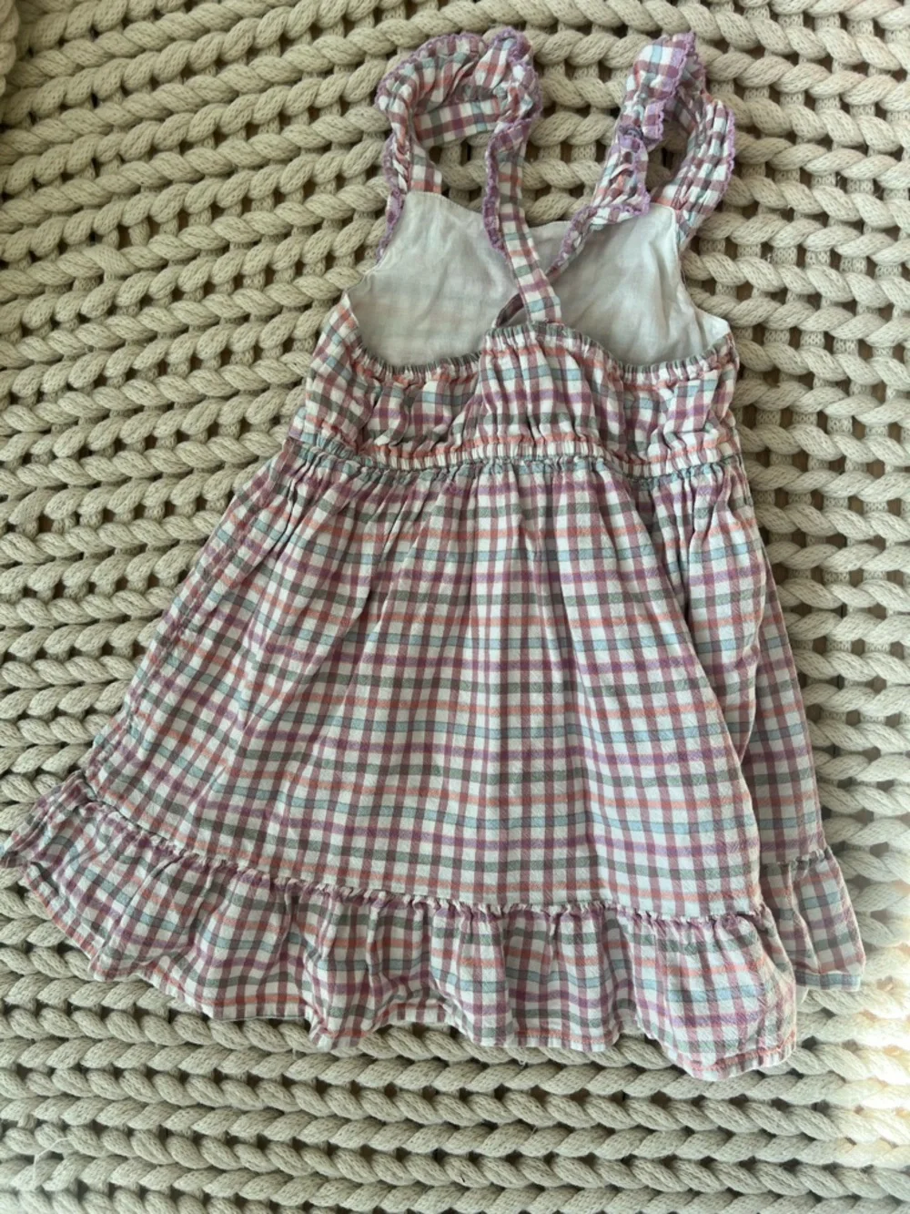 Cat & Jack 5t Girls Pink Plaid Ruffle Strap Dress